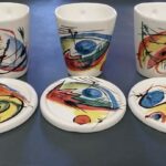 bicchieri e sottobicchieri ceramica DecoArt