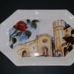 vassoio ceramica DecoArt con piazza sant'Andrea di Orvieto