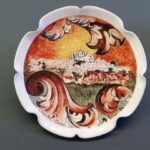 piatto ceramica DecoArt paesaggio Orvieto