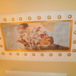 Restauro di tela applicata su soffitto