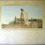 trompe l'oeil finestra in finto marmo su muro