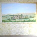 trompe l'oeil finestra di finto marmo su muro
